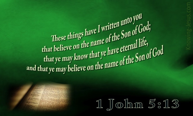 1 John 5:13 Believe On The Son (green)